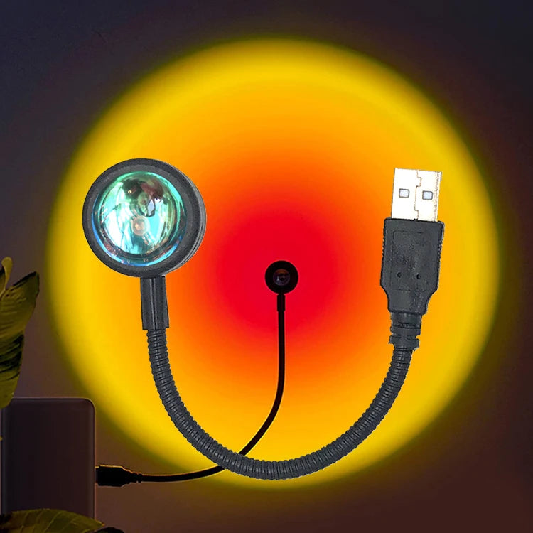 Sunset Projection Lamp - USB Rainbow Night Light for Photography  Decor - ZOOMNSTORE
