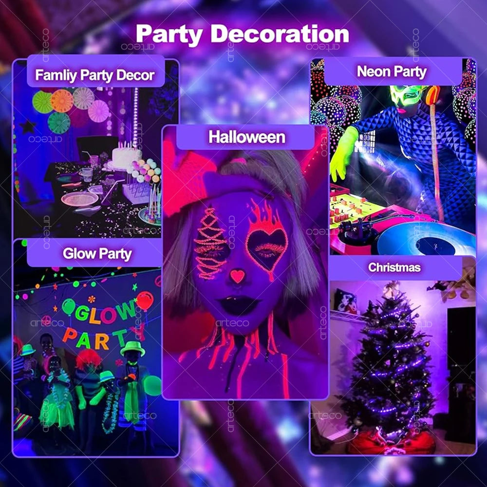 USB UV LED Strip Light - Blacklight for Halloween and Neon Posters - ZOOMNSTORE