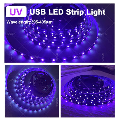 USB UV LED Strip Light - Blacklight for Halloween and Neon Posters - ZOOMNSTORE