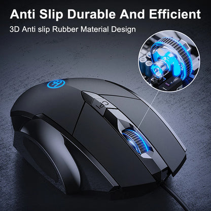 USB Wired Mouse, 7200 DPI Corded Computer Mouse with 6-Button Cord Ergonomic Mice, Officeand game Mouse for Laptop PC Desktop - ZOOMNSTORE
