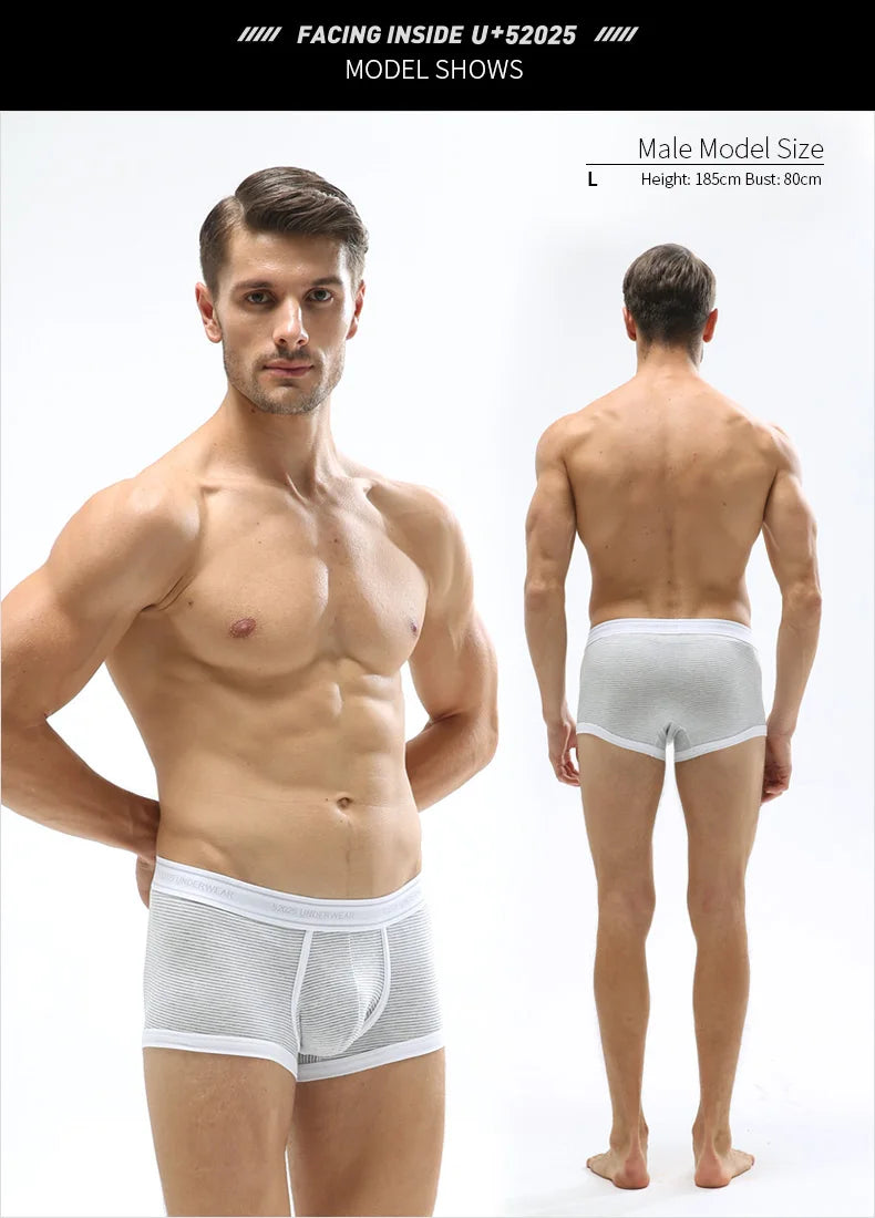 52025 Men's Cotton Modal Boxers (3-Pack) – Silky-Soft Fabric, Anatomical Contoured Pouch and Comfortable Everyday Fit