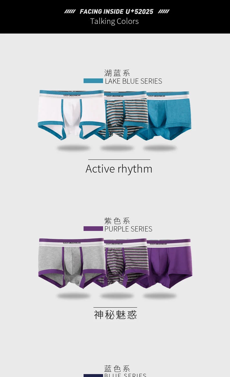 52025 Men's Cotton Modal Boxers (3-Pack) – Silky-Soft Fabric, Anatomical Contoured Pouch and Comfortable Everyday Fit