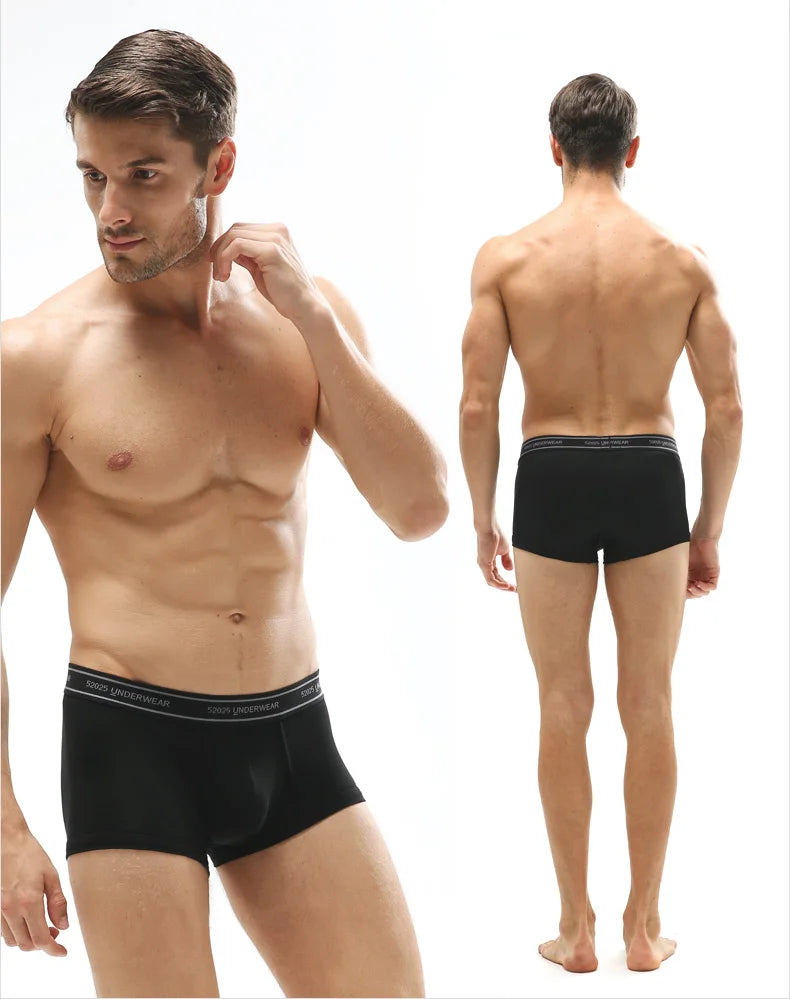 52025 Men's Cotton Modal Boxers (3-Pack) – Silky-Soft Fabric, Anatomical Contoured Pouch and Comfortable Everyday Fit