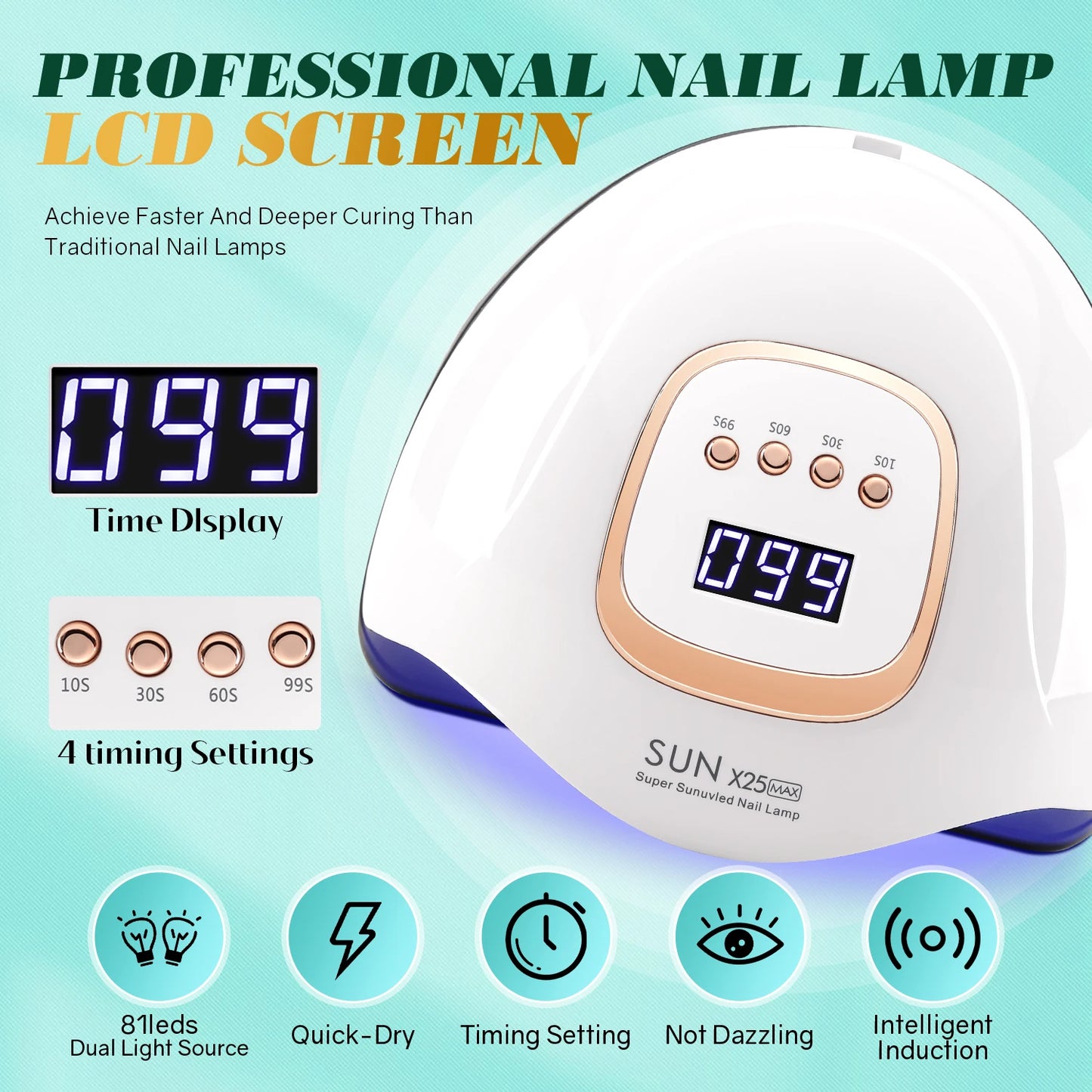 UV LED Nail Lamp - High Power Nail Curing Lamps With Smart Auto Sensor | Fast Gel Dryer - ZOOMNSTORE