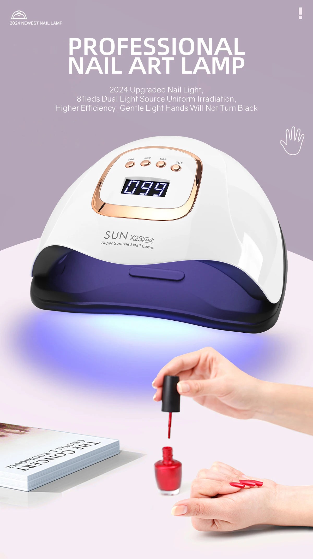 UV LED Nail Lamp - High Power Nail Curing Lamps With Smart Auto Sensor | Fast Gel Dryer - ZOOMNSTORE