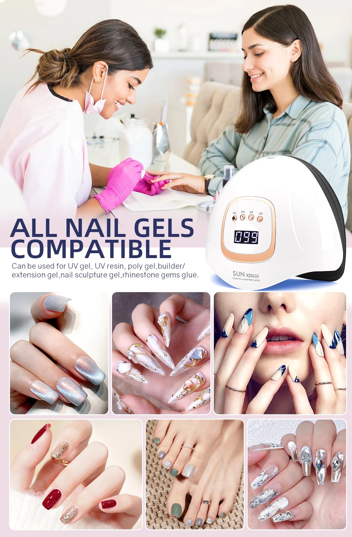 UV LED Nail Lamp - High Power Nail Curing Lamps With Smart Auto Sensor | Fast Gel Dryer - ZOOMNSTORE