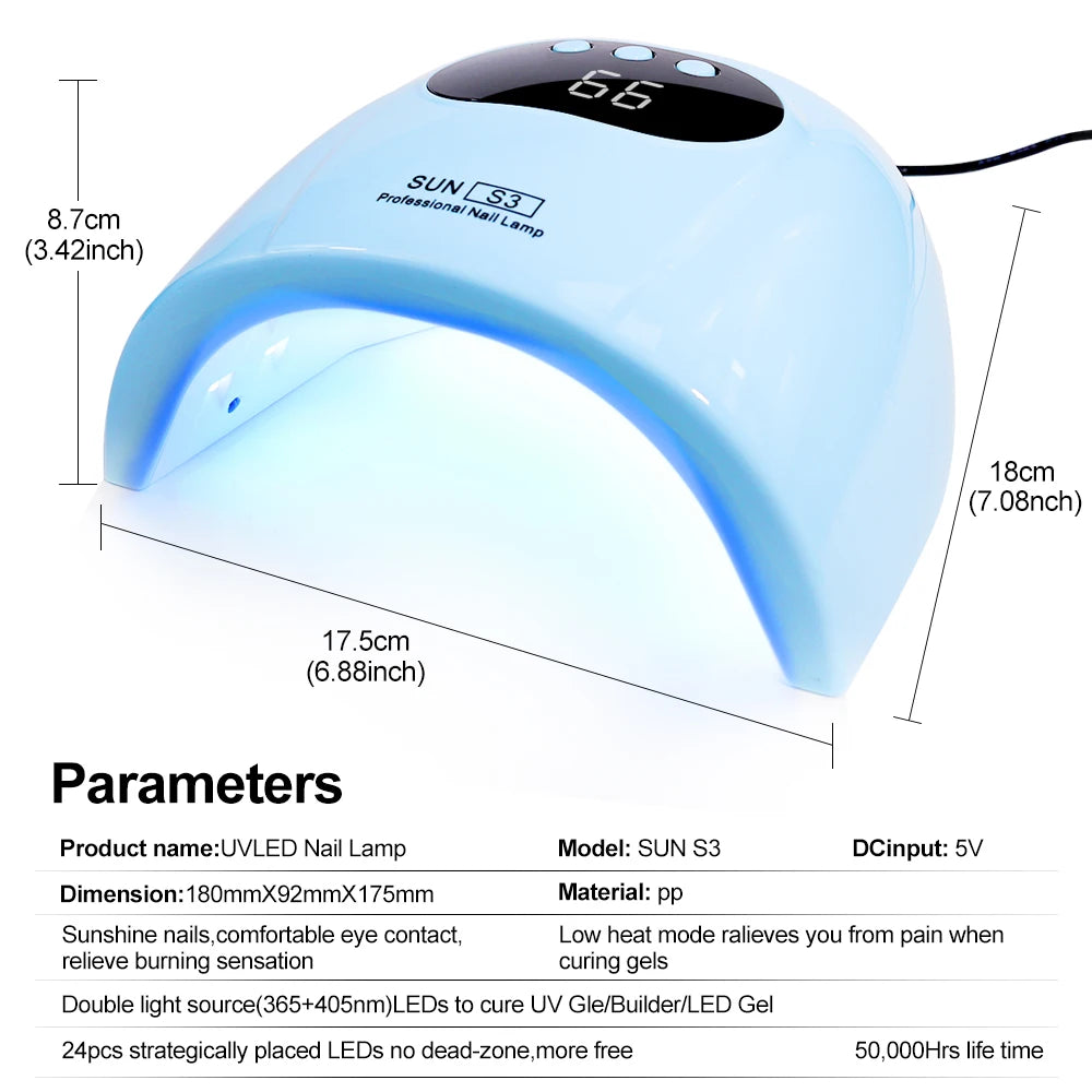 UV LED Nail Lamp - Professional Gel Nail Dryer with 24 LED Beads & Quick Drying - ZOOMNSTORE