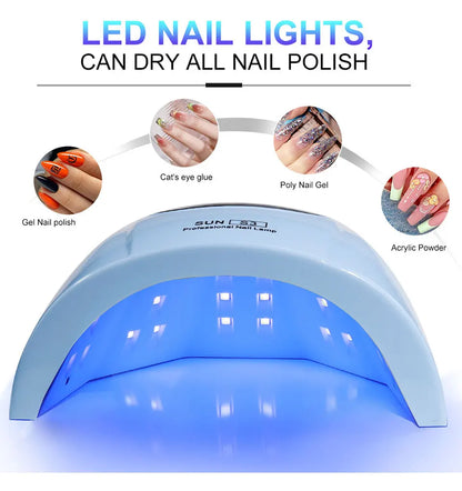 UV LED Nail Lamp - Professional Gel Nail Dryer with 24 LED Beads & Quick Drying - ZOOMNSTORE