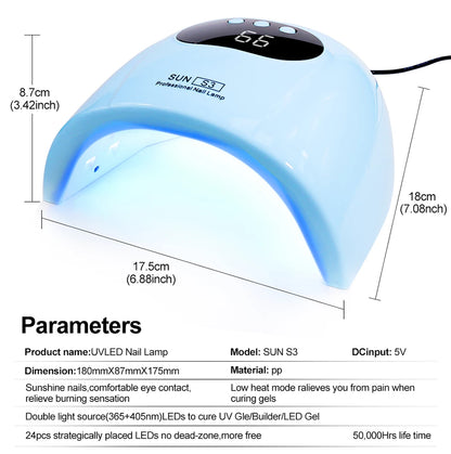 UV LED Nail Lamp - Professional Gel Nail Dryer with 24 LED Beads & Quick Drying - ZOOMNSTORE