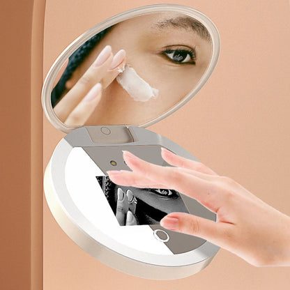 UV Mirror Sunscreen Tester - Portable 2X Magnification Illuminated Makeup Mirror with LED Light - ZOOMNSTORE