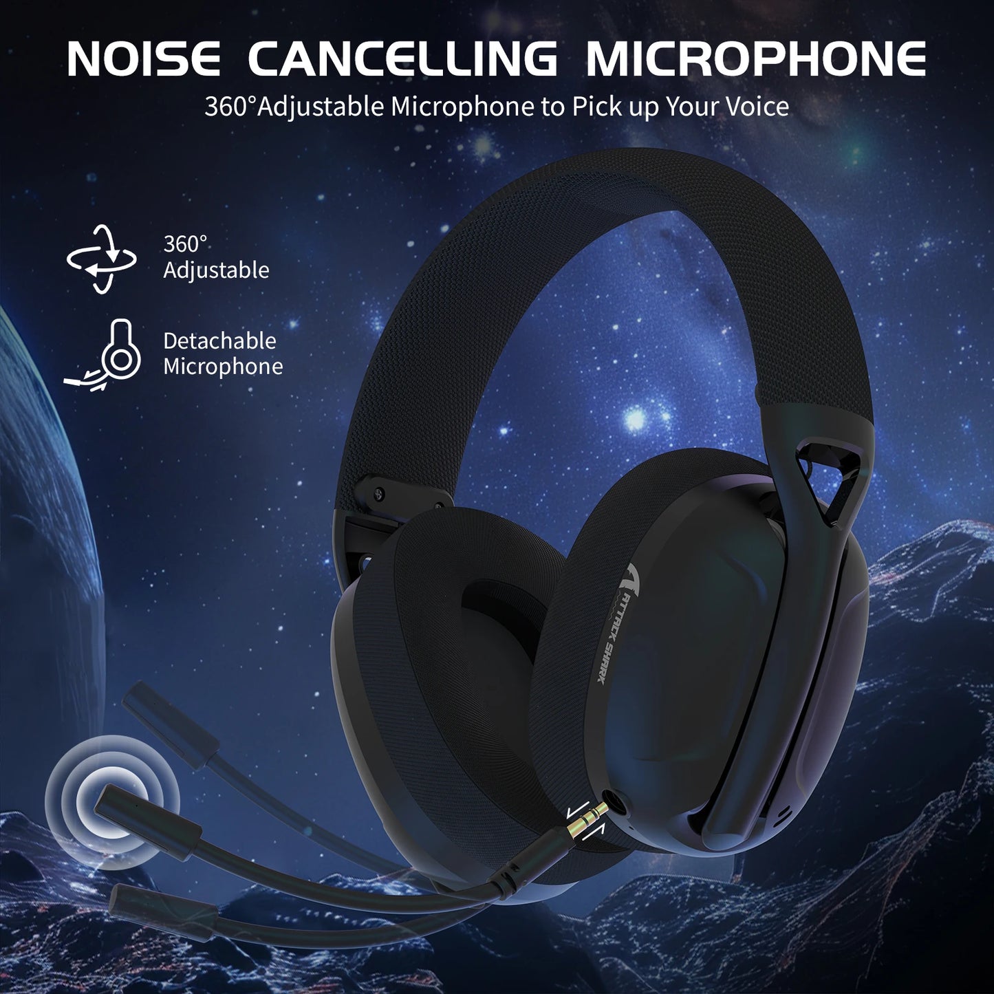 Ultra-Light Gaming Headset - ATTACK SHARK L80 WiredBluetooth24G 51 Channel Sound - ZOOMNSTORE