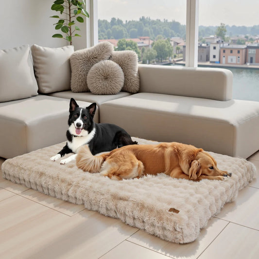 Ultra Plush Dog Bed - Large Soft Pet Cushion with Premium Foam & Removable Cover - ZOOMNSTORE