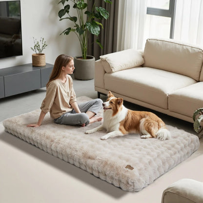 Ultra Plush Dog Bed - Large Soft Pet Cushion with Premium Foam & Removable Cover - ZOOMNSTORE