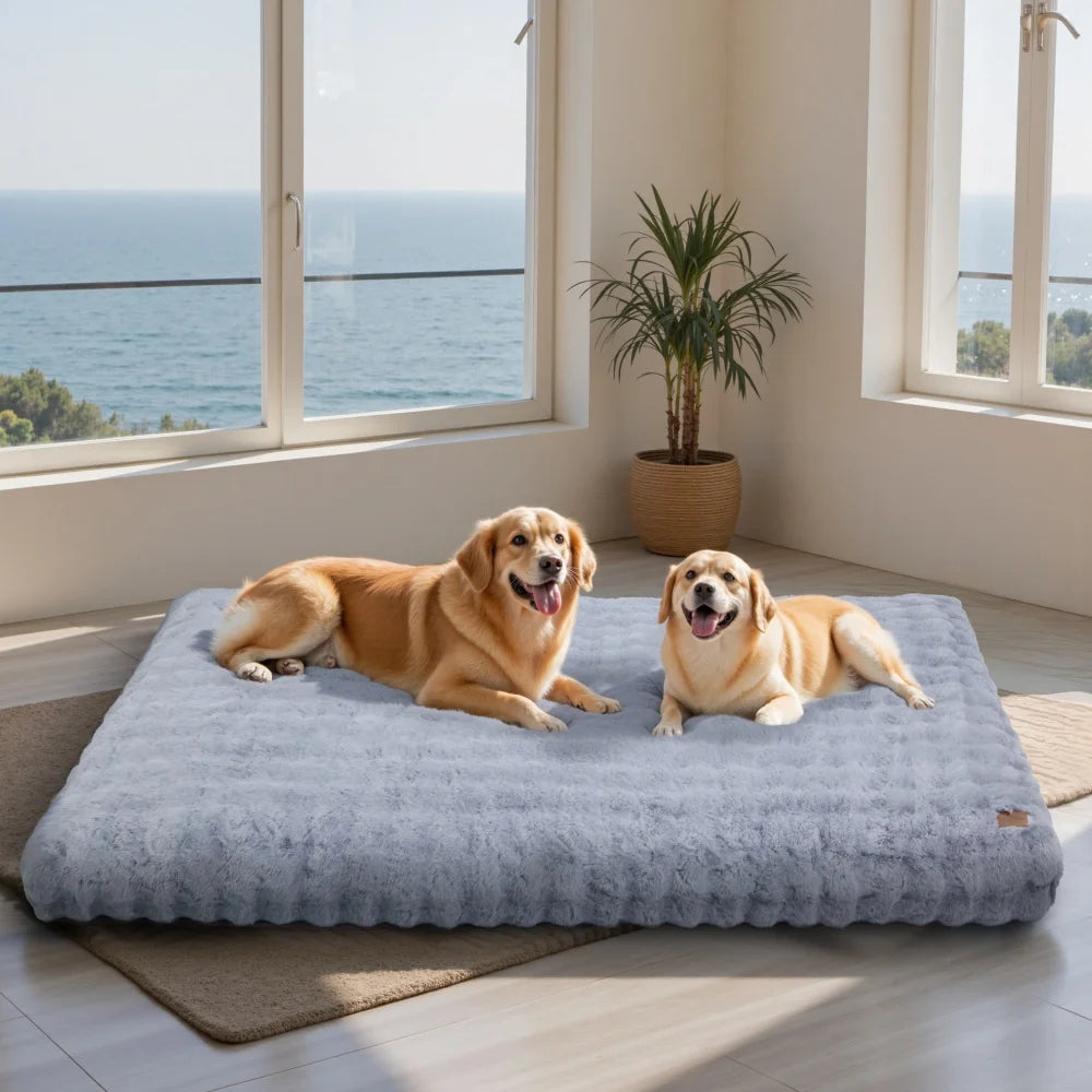 Ultra Plush Dog Bed - Large Soft Pet Cushion with Premium Foam & Removable Cover - ZOOMNSTORE