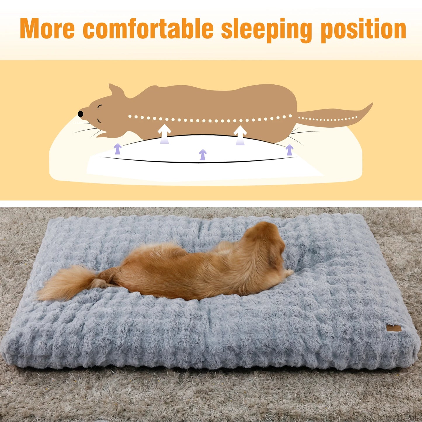 Ultra Plush Dog Bed - Large Soft Pet Cushion with Premium Foam & Removable Cover - ZOOMNSTORE