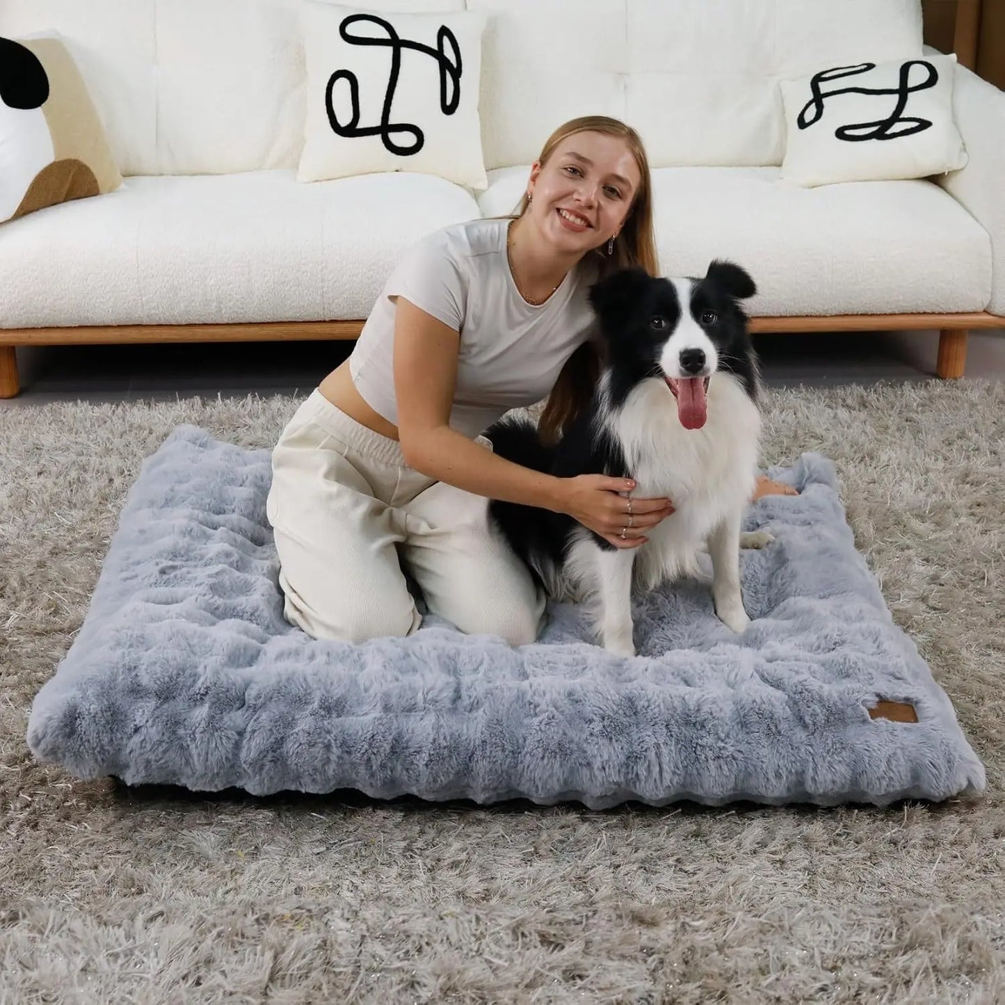Ultra Plush Dog Bed - Large Soft Pet Cushion with Premium Foam & Removable Cover - ZOOMNSTORE