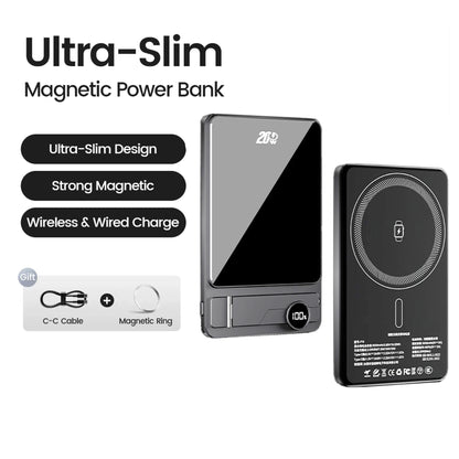 10000mAh Ultra Slim Power Bank for MagSafe,Magnetic Wireless 20W Fast Charging Portable Battery For iPhone Samsung Xiaomi iWatch - ZOOMNSTORE