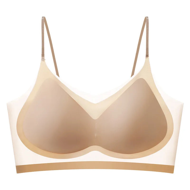 Ultra-Thin Ice Silk Halter Bra - Breathable Seamless Bustier for Small Chest - ZOOMNSTORE