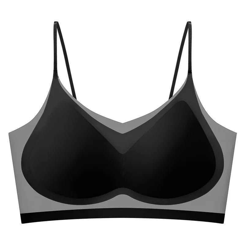 Ultra-Thin Ice Silk Halter Bra - Breathable Seamless Bustier for Small Chest - ZOOMNSTORE