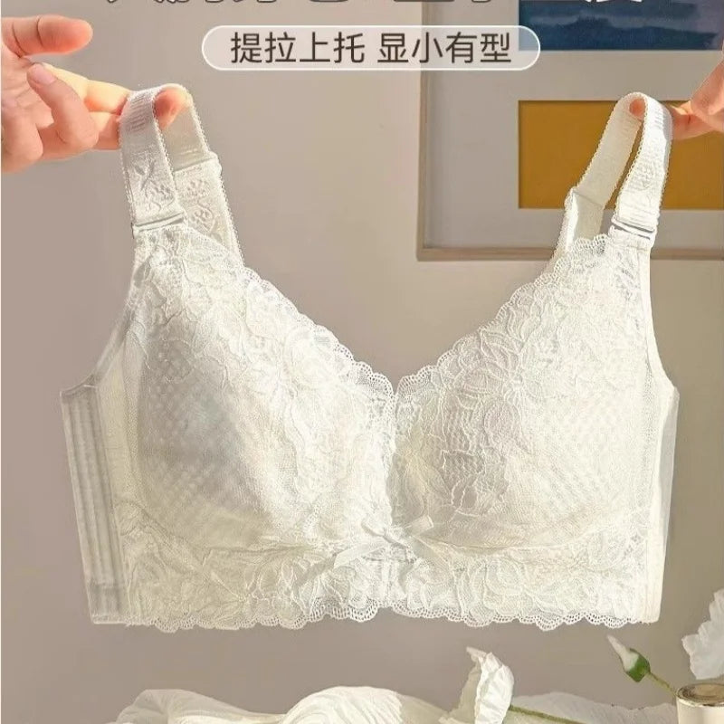 Ultra-Thin Lace Bra - Breathable Summer Push Up Wire Free Back Closure - ZOOMNSTORE