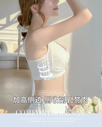 Ultra-Thin Lace Bra - Breathable Summer Push Up Wire Free Back Closure - ZOOMNSTORE