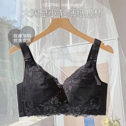 Ultra-Thin Lace Bra - Breathable Summer Push Up Wire Free Back Closure - ZOOMNSTORE