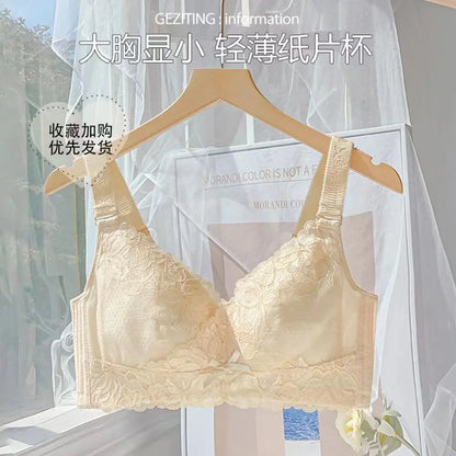 Ultra-Thin Lace Bra - Breathable Summer Push Up Wire Free Back Closure - ZOOMNSTORE