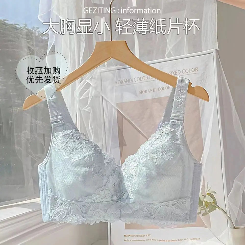 Ultra-Thin Lace Bra - Breathable Summer Push Up Wire Free Back Closure - ZOOMNSTORE
