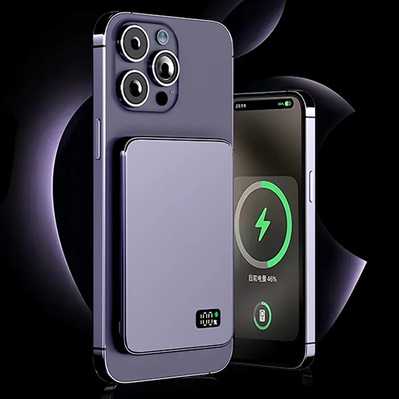 10000mAh Ultra Thin Power Bank for MagSafe,Magnetic Wireless Fast Charging MacSafe Portable Battery For iPhone Xiaomi Samsung - ZOOMNSTORE