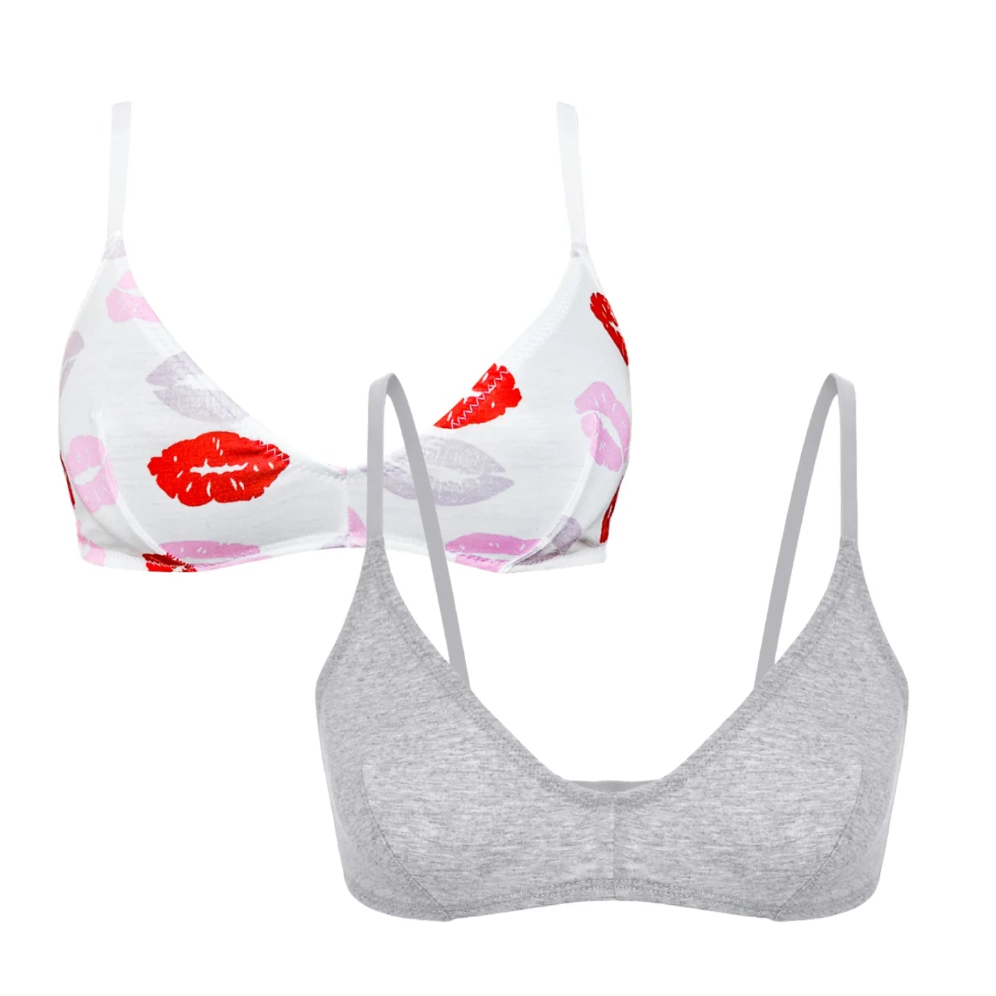 Ultra Thin Wire-Free Bra - Breathable Comfortable Underwear 2PCS Grey Beige Black - ZOOMNSTORE
