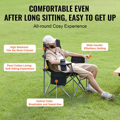 Ultralight Folding Camping Chair - 350lbs Portable Travel Seat for Beach Hiking and Fishing - ZOOMNSTORE