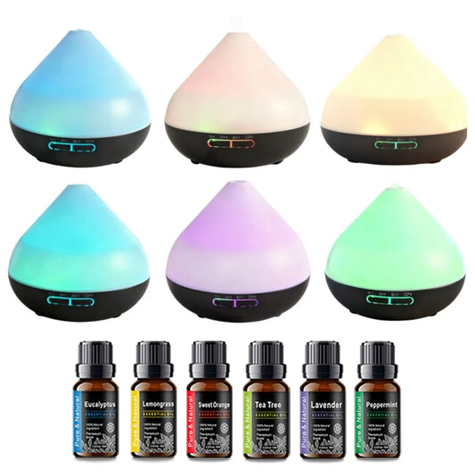 Ultrasonic Air Humidifier - 500ml Aromatherapy Diffuser with LED Night Light & Remote - ZOOMNSTORE