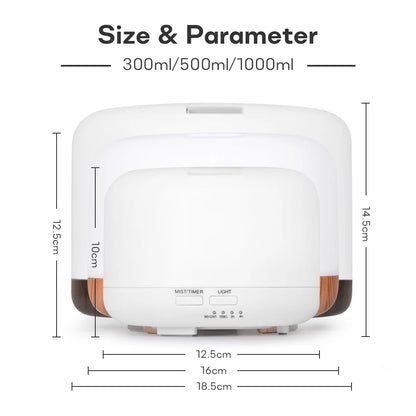 Ultrasonic Air Humidifier - Essential Oil Diffuser With Remote Control & LED Light - ZOOMNSTORE