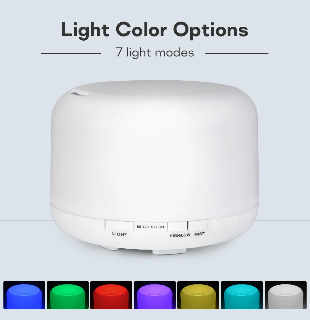 Ultrasonic Air Humidifier - Essential Oil Diffuser With Remote Control & LED Light - ZOOMNSTORE