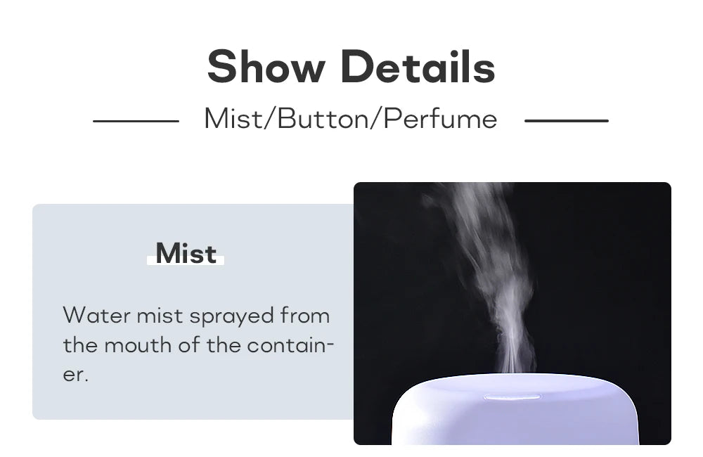 Ultrasonic Air Humidifier - Essential Oil Diffuser With Remote Control & LED Light - ZOOMNSTORE