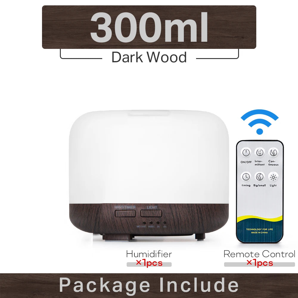 Ultrasonic Air Humidifier - Essential Oil Diffuser With Remote Control & LED Light - ZOOMNSTORE