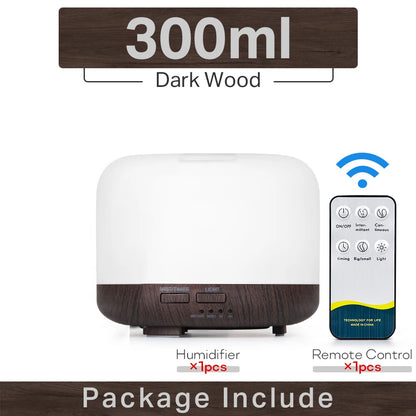 Ultrasonic Air Humidifier - Essential Oil Diffuser With Remote Control & LED Light - ZOOMNSTORE