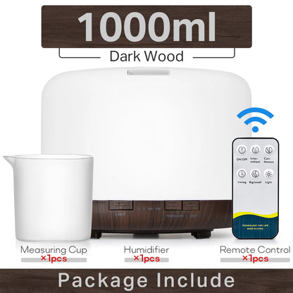 Ultrasonic Air Humidifier - Essential Oil Diffuser With Remote Control & LED Light - ZOOMNSTORE