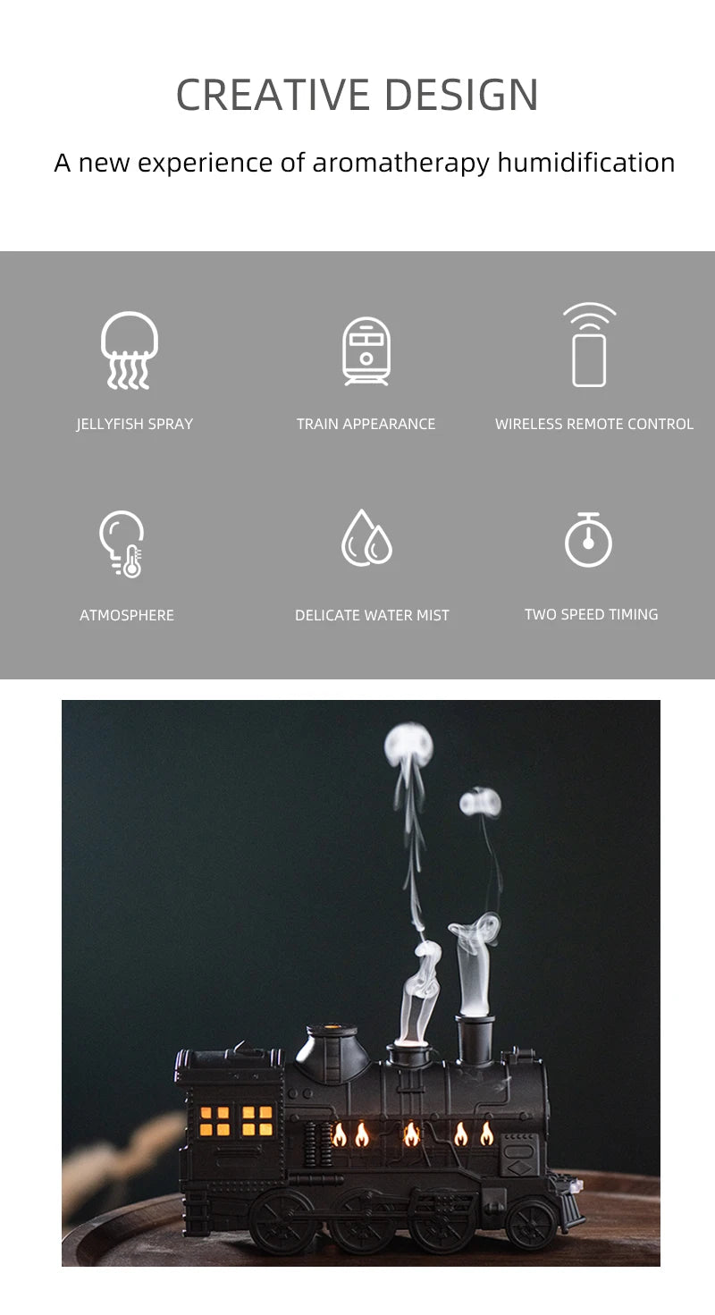 Ultrasonic Jellyfish Humidifier  Aroma Diffuser with Remote Control and Colorful Lighting - ZOOMNSTORE