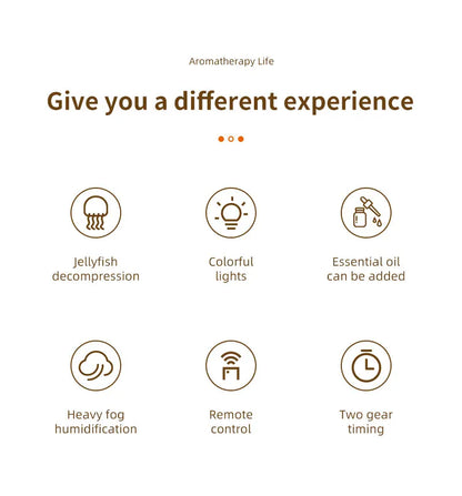 Ultrasonic Jellyfish Humidifier  Aroma Diffuser with Remote Control and Colorful Lighting - ZOOMNSTORE