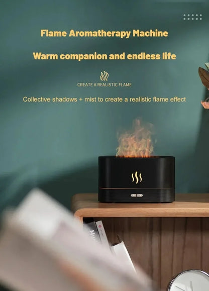 LED Ultrasonic Humidifier with Colorful Flame and Essential Oil Diffuser - ZOOMNSTORE