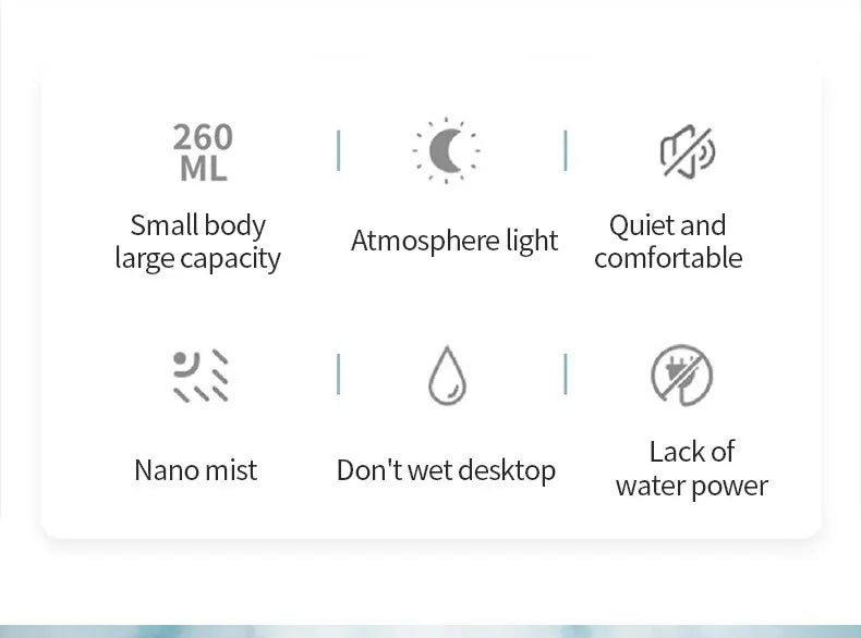 Mini Ultrasonic Humidifier  Aromatherapy Diffuser - Portable USB Essential Oil Sprayer with LED Lamp for Home  Car - ZOOMNSTORE