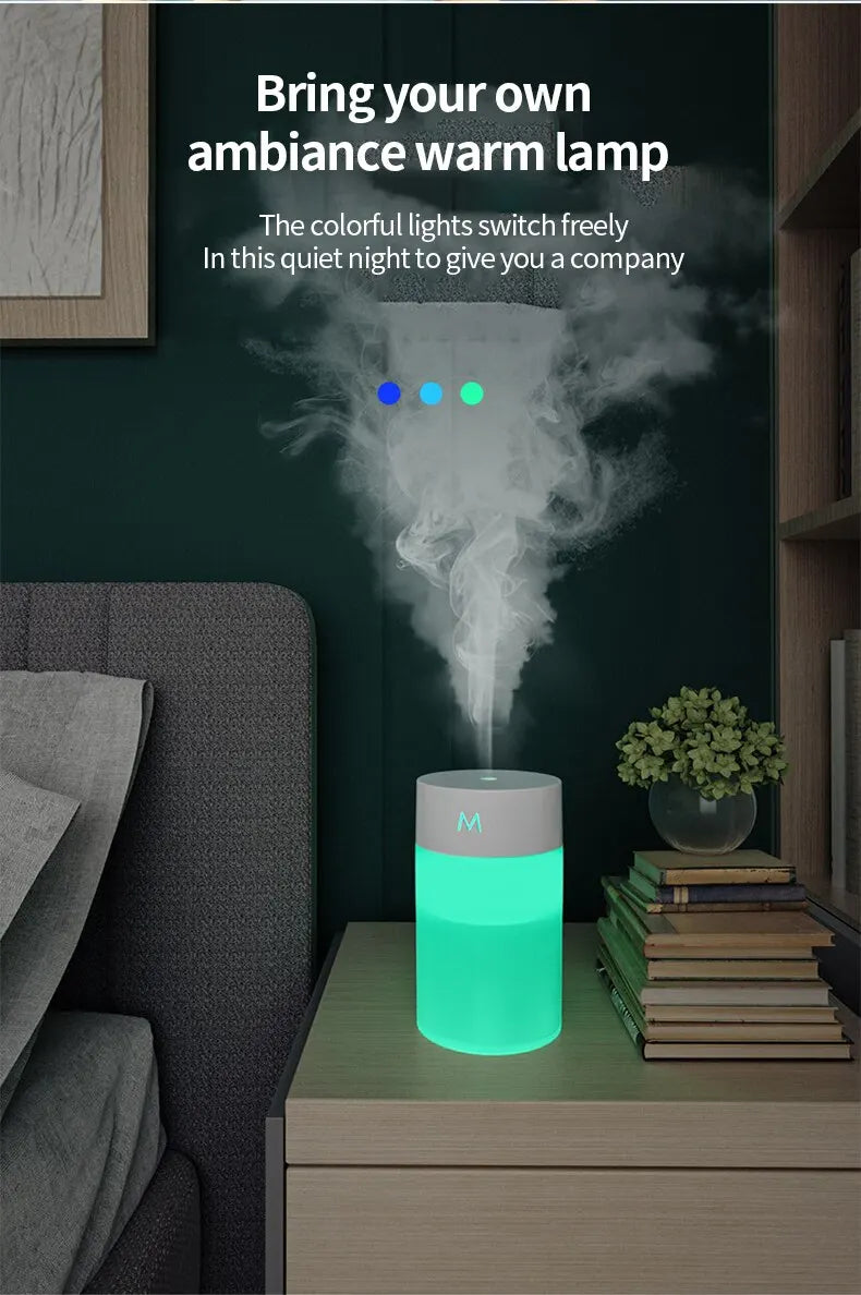 Mini Ultrasonic Humidifier  Aromatherapy Diffuser - Portable USB Essential Oil Sprayer with LED Lamp for Home  Car - ZOOMNSTORE