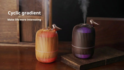 Ultrasonic Humidifier Mini Wood Grain | Portable USB Air Moisturizer With Warm Light - ZOOMNSTORE