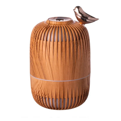 Ultrasonic Humidifier Mini Wood Grain | Portable USB Air Moisturizer With Warm Light - ZOOMNSTORE