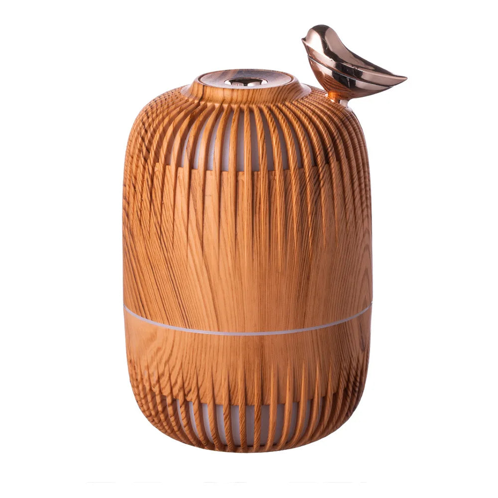 Ultrasonic Humidifier Mini Wood Grain | Portable USB Air Moisturizer With Warm Light - ZOOMNSTORE