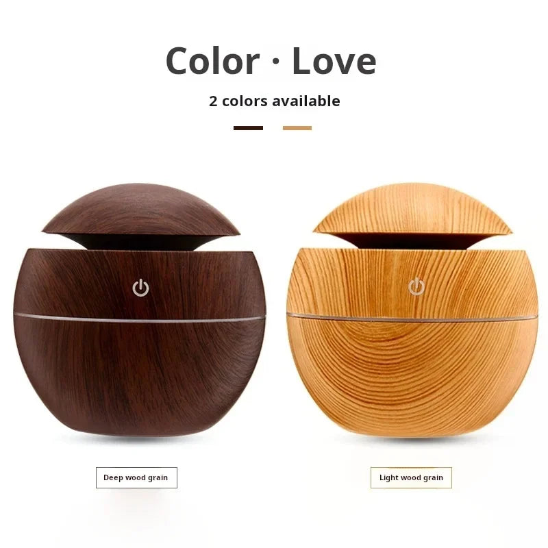 Ultrasonic Humidifier - Wood Grain Portable USB Air Aromatherapy Mist Discharge - ZOOMNSTORE