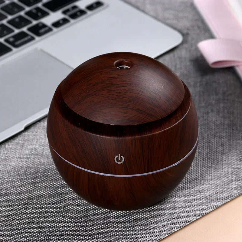 Ultrasonic Humidifier - Wood Grain Portable USB Air Aromatherapy Mist Discharge - ZOOMNSTORE