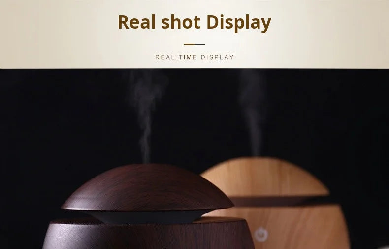 Ultrasonic Humidifier - Wood Grain Portable USB Air Aromatherapy Mist Discharge - ZOOMNSTORE