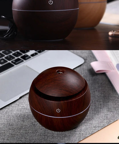 Ultrasonic Humidifier - Wood Grain Portable USB Air Aromatherapy Mist Discharge - ZOOMNSTORE